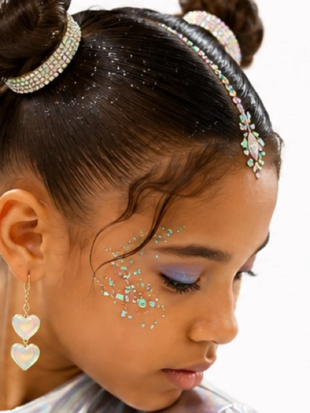 NEW - Glitter Joy Glow in the Dark Gemstone Hair Jewels w Face & Body Glitter